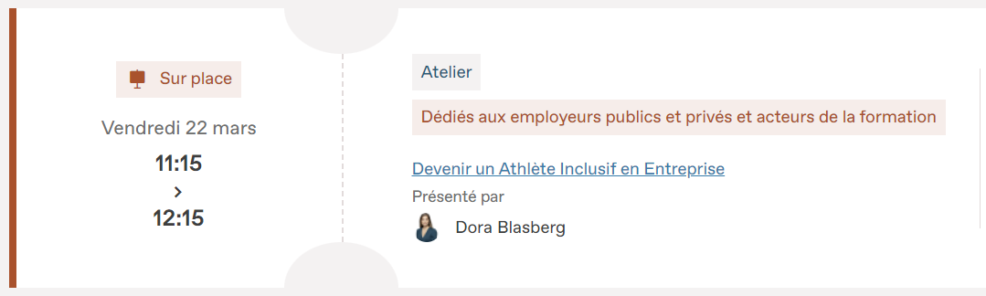 Atelier "Devenir un Athlète Inclusif en Entreprise" animé par Sophorn Lev et Dora Blasberg (Atomota & ProAdapt) lors de l'URRH 2024